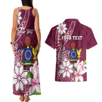 Personalised Cook Island Mangaia Gospel Day Couples Matching Tank Maxi Dress and Hawaiian Shirt Floral Tribal Pattern LT05 - Polynesian Pride