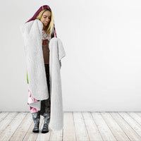 Cook Island Mangaia Gospel Day Hooded Blanket Floral Tribal Pattern