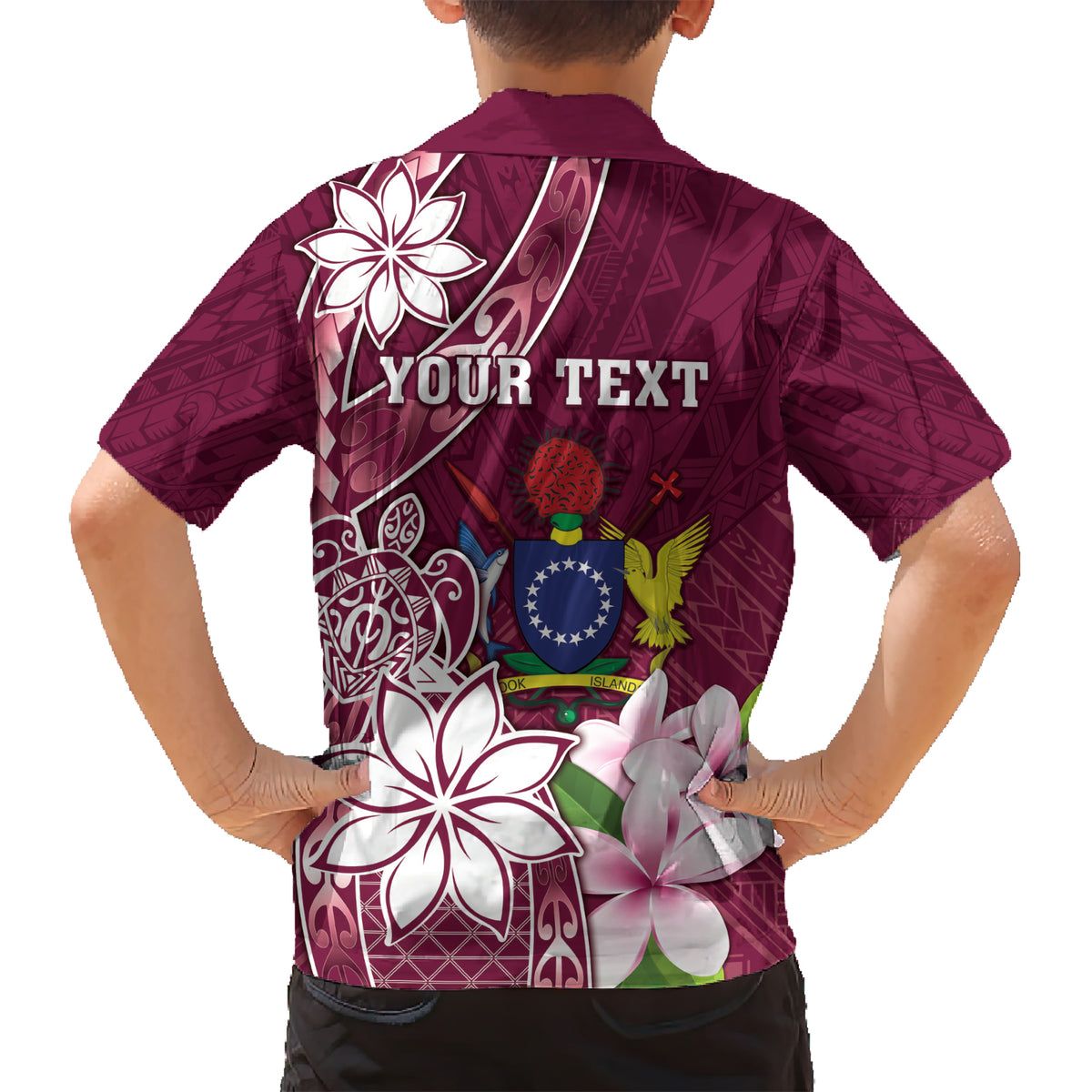Personalised Cook Island Mangaia Gospel Day Kid Hawaiian Shirt Floral Tribal Pattern