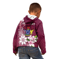 Personalised Cook Island Mangaia Gospel Day Kid Hoodie Floral Tribal Pattern