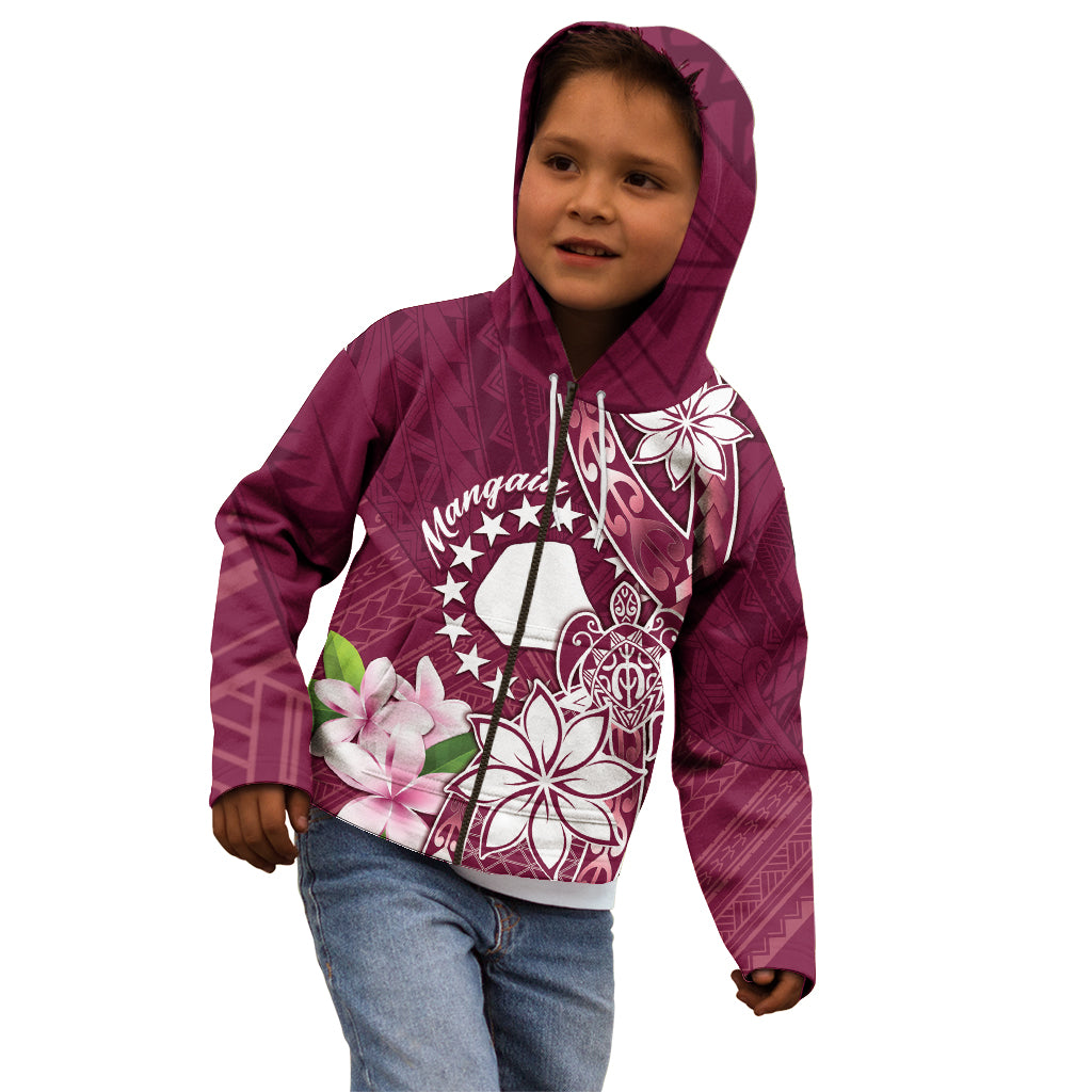 Personalised Cook Island Mangaia Gospel Day Kid Hoodie Floral Tribal Pattern