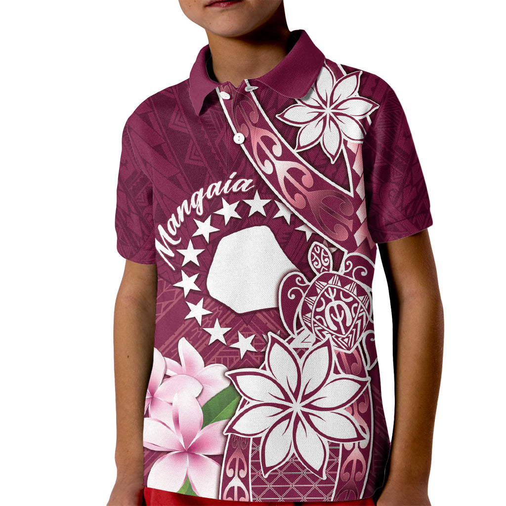 Personalised Cook Island Mangaia Gospel Day Kid Polo Shirt Floral Tribal Pattern