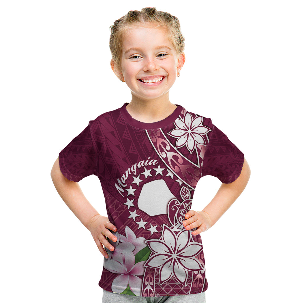 Personalised Cook Island Mangaia Gospel Day Kid T Shirt Floral Tribal Pattern
