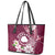 Cook Island Mangaia Gospel Day Leather Tote Bag Floral Tribal Pattern