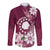 Personalised Cook Island Mangaia Gospel Day Long Sleeve Button Shirt Floral Tribal Pattern