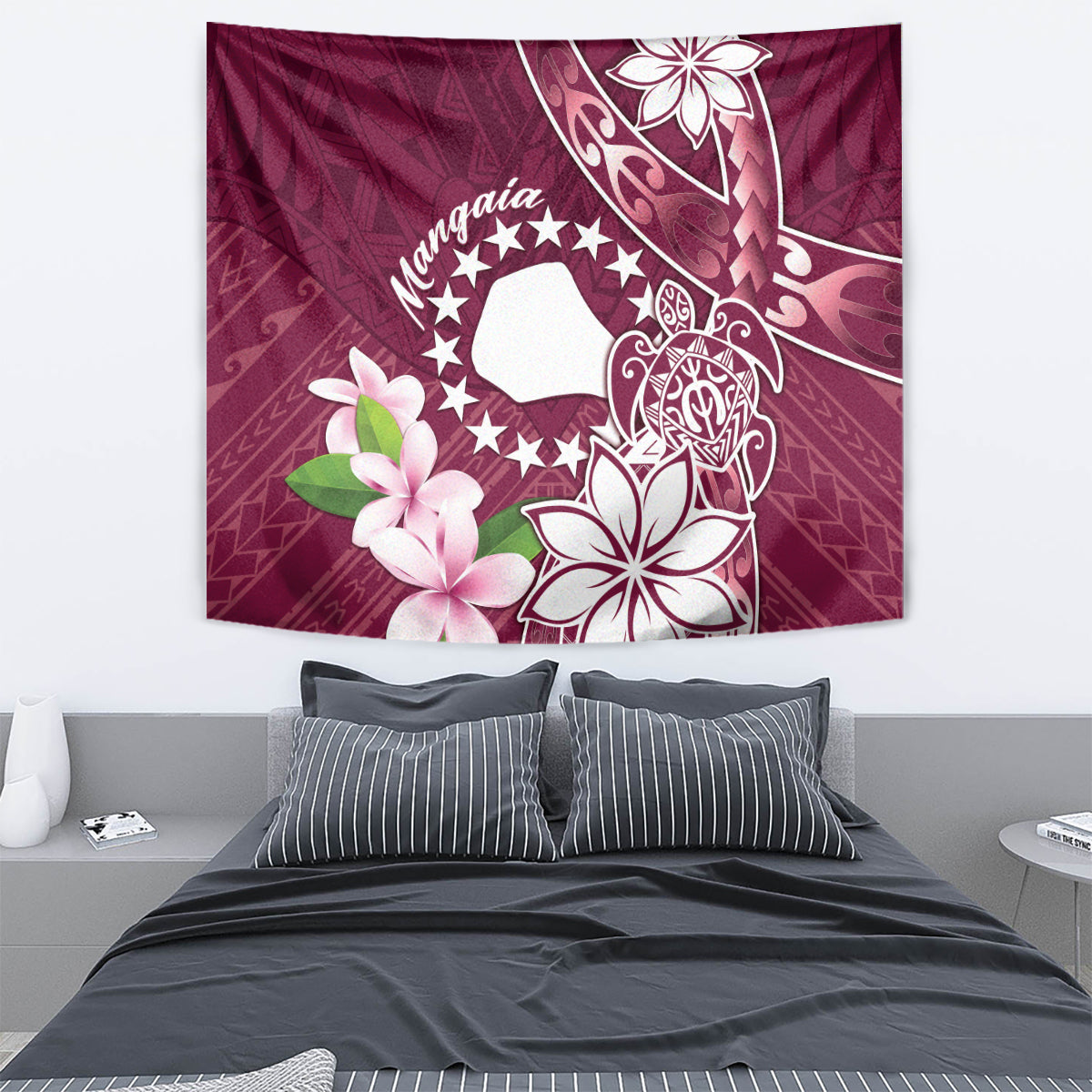Cook Island Mangaia Gospel Day Tapestry Floral Tribal Pattern