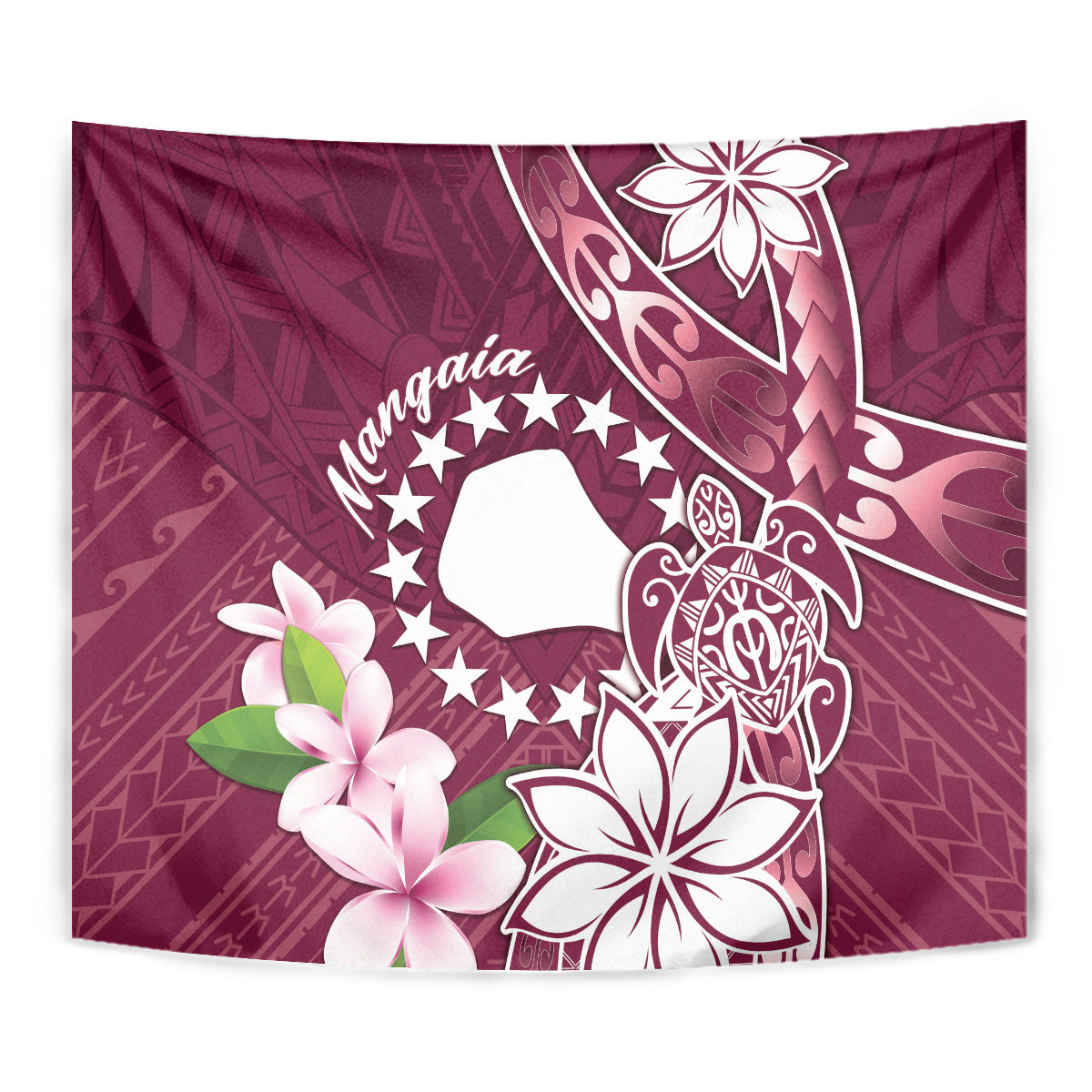Cook Island Mangaia Gospel Day Tapestry Floral Tribal Pattern