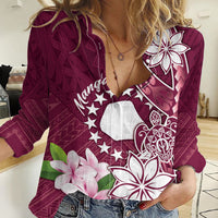 Personalised Cook Island Mangaia Gospel Day Women Casual Shirt Floral Tribal Pattern