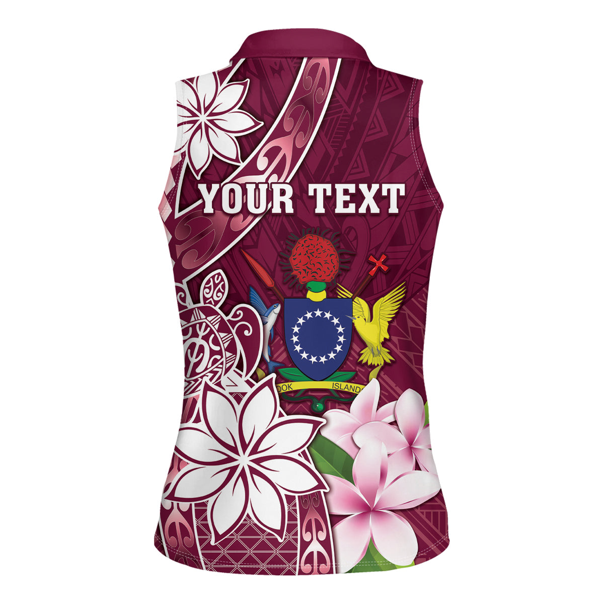 Personalised Cook Island Mangaia Gospel Day Women Sleeveless Polo Shirt Floral Tribal Pattern
