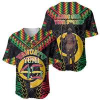 Vanuatu 45th Anniversary Independence Day Baseball Jersey Melanesian Warrior With Sand Drawing Pattern LT05