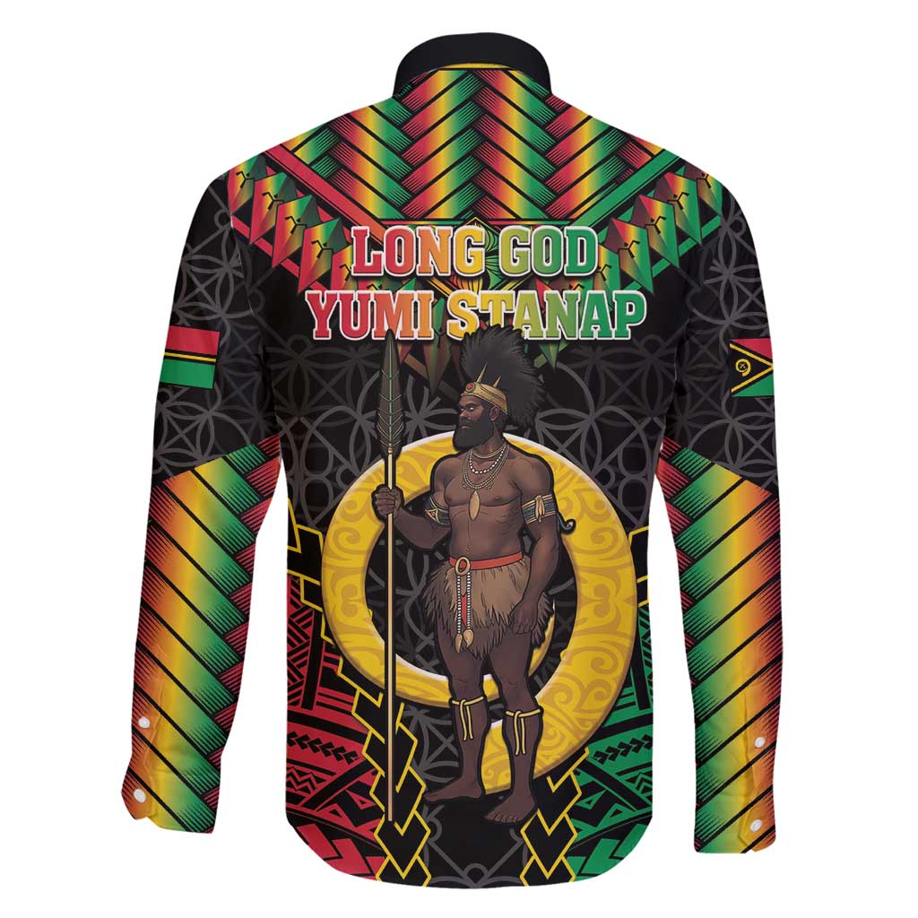 Vanuatu 45th Anniversary Independence Day Family Matching Mermaid Dress and Hawaiian Shirt Melanesian Warrior With Sand Drawing Pattern LT05 - Polynesian Pride
