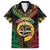 Vanuatu 45th Anniversary Independence Day Family Matching Off Shoulder Short Dress and Hawaiian Shirt Melanesian Warrior With Sand Drawing Pattern LT05
