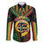 Vanuatu 45th Anniversary Independence Day Family Matching Off Shoulder Short Dress and Hawaiian Shirt Melanesian Warrior With Sand Drawing Pattern LT05