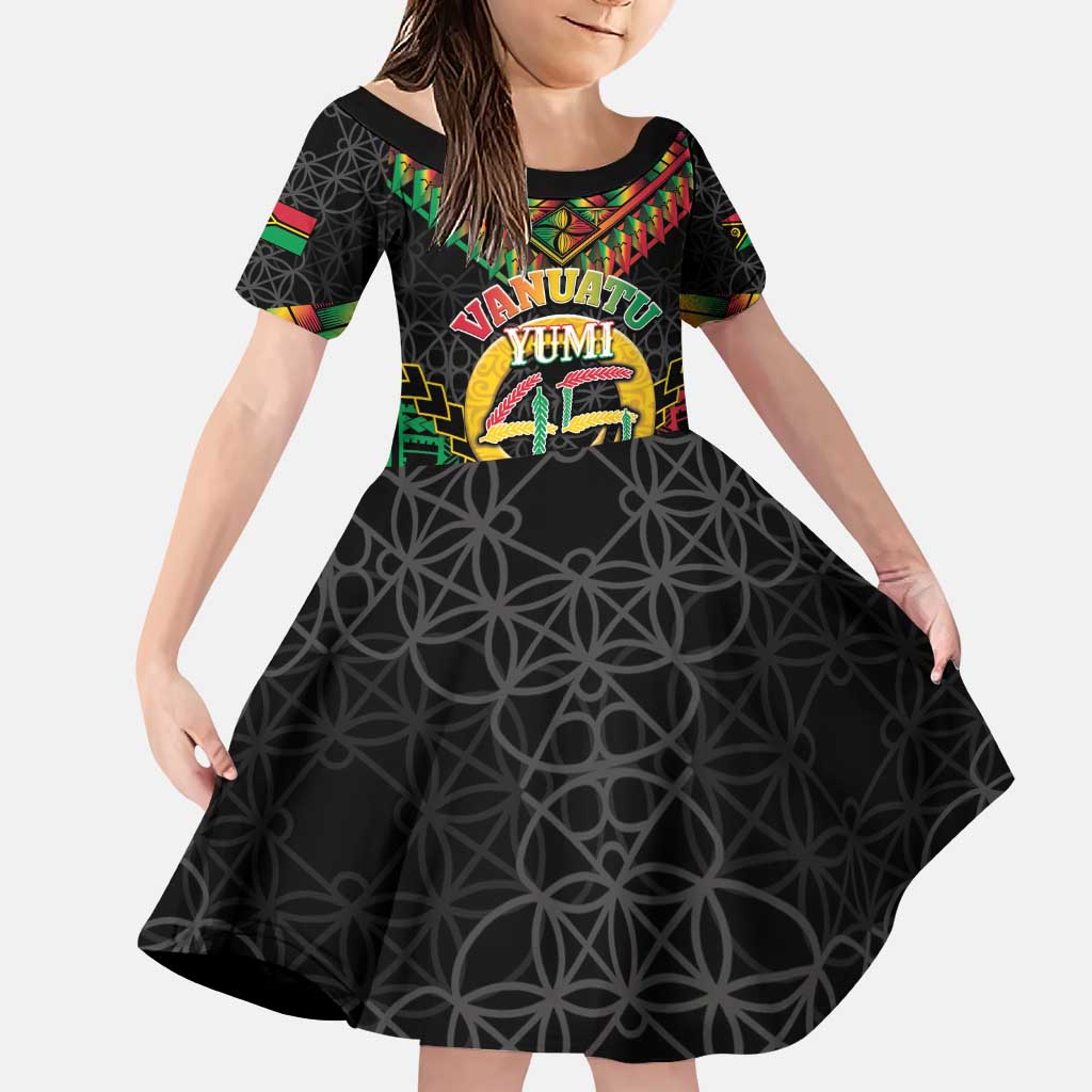 Vanuatu 45th Anniversary Independence Day Family Matching Puletasi and Hawaiian Shirt Melanesian Warrior With Sand Drawing Pattern LT05