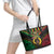 Vanuatu 44th Anniversary Independence Day Leather Tote Bag Melanesian Warrior With Sand Drawing Pattern