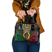 Vanuatu 45th Anniversary Independence Day Shoulder Handbag Melanesian Warrior With Sand Drawing Pattern LT05