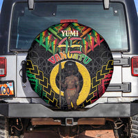 Vanuatu 45th Anniversary Independence Day Spare Tire Cover Melanesian Warrior With Sand Drawing Pattern LT05