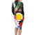 Personalised Vanuatu Shefa Day Family Matching Long Sleeve Bodycon Dress and Hawaiian Shirt Floral Pattern