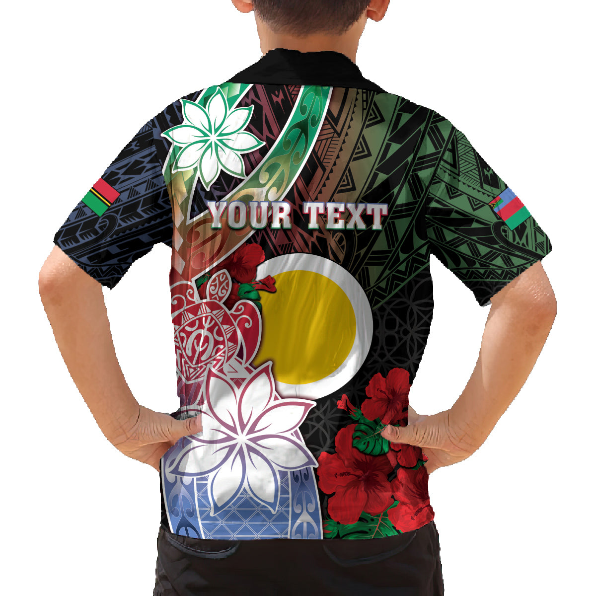 Personalised Vanuatu Shefa Day Family Matching Off Shoulder Short Dress and Hawaiian Shirt Floral Pattern