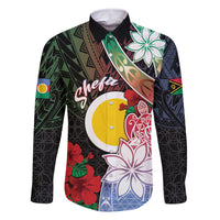 Personalised Vanuatu Shefa Day Family Matching Summer Maxi Dress and Hawaiian Shirt Floral Pattern