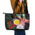 Vanuatu Shefa Day Leather Tote Bag Floral Pattern