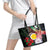 Vanuatu Shefa Day Leather Tote Bag Floral Pattern