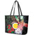 Vanuatu Shefa Day Leather Tote Bag Floral Pattern