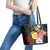 Vanuatu Shefa Day Leather Tote Bag Floral Pattern