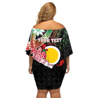 Personalised Vanuatu Shefa Day Off Shoulder Short Dress Floral Pattern