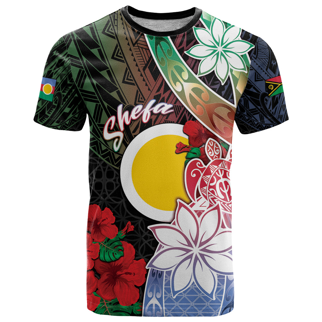 Personalised Vanuatu Shefa Day T Shirt Floral Pattern