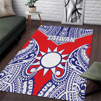 Taiwan Area Rug Austronesian Tribal Tattoo Red - Polynesian Pride