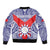 Personalised Taiwan Bomber Jacket Austronesian Tribal Tattoo Red - Polynesian Pride