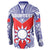 Personalised Taiwan Button Sweatshirt Austronesian Tribal Tattoo Red - Polynesian Pride