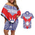 Personalised Taiwan Couples Matching Off Shoulder Short Dress and Hawaiian Shirt Austronesian Tribal Tattoo Red - Polynesian Pride