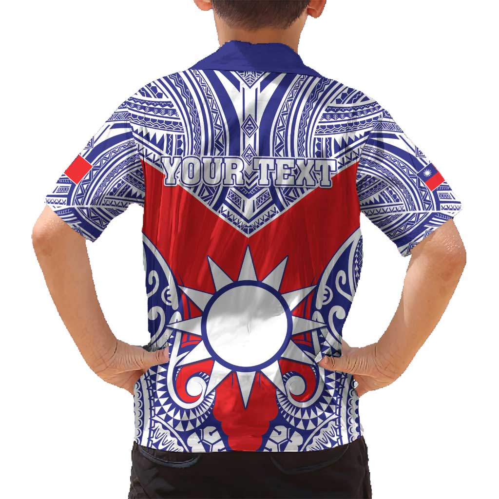 Personalised Taiwan Family Matching Long Sleeve Bodycon Dress and Hawaiian Shirt Austronesian Tribal Tattoo Red LT05 - Polynesian Pride