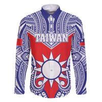 Personalised Taiwan Family Matching Off The Shoulder Long Sleeve Dress and Hawaiian Shirt Austronesian Tribal Tattoo Red - Polynesian Pride