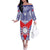 Personalised Taiwan Family Matching Off The Shoulder Long Sleeve Dress and Hawaiian Shirt Austronesian Tribal Tattoo Red - Polynesian Pride