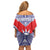 Personalised Taiwan Family Matching Off Shoulder Short Dress and Hawaiian Shirt Austronesian Tribal Tattoo Red - Polynesian Pride