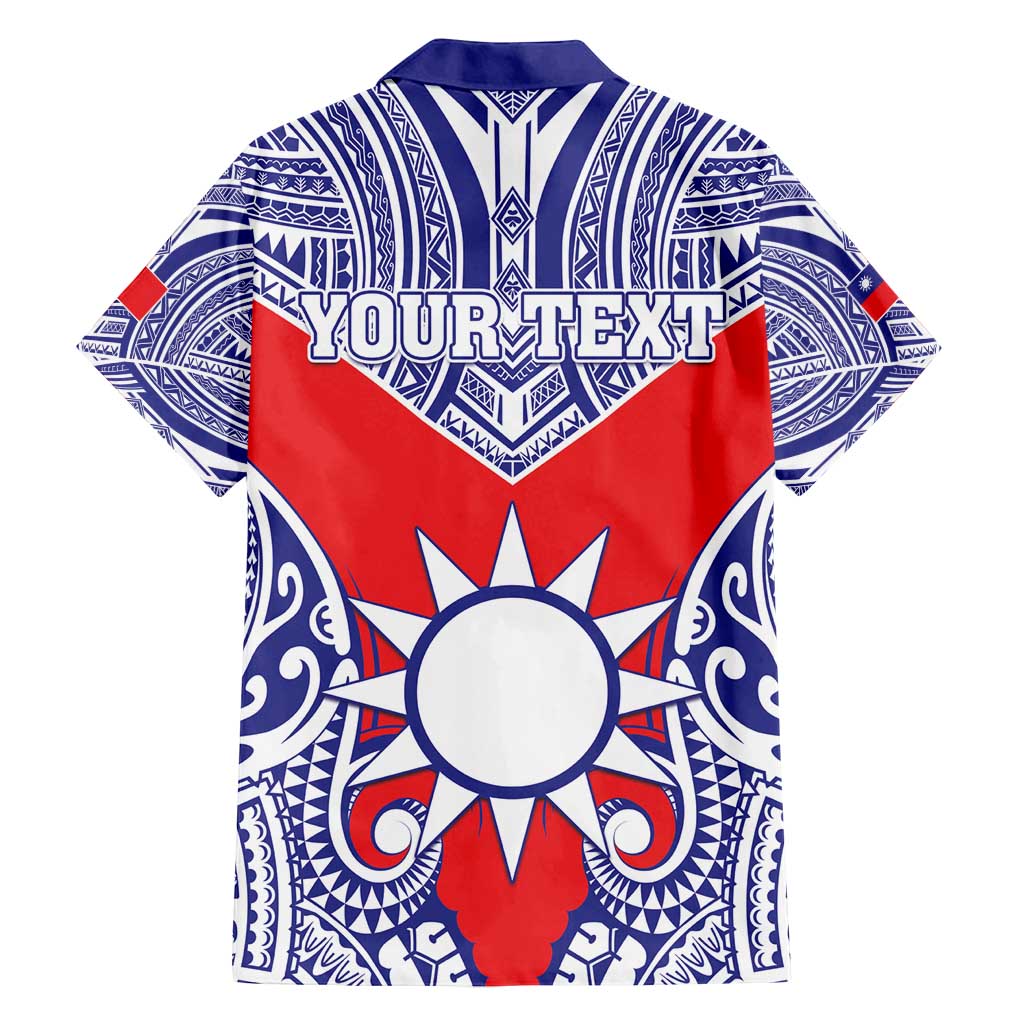 Personalised Taiwan Family Matching Puletasi and Hawaiian Shirt Austronesian Tribal Tattoo Red - Polynesian Pride
