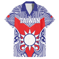 Personalised Taiwan Family Matching Short Sleeve Bodycon Dress and Hawaiian Shirt Austronesian Tribal Tattoo Red LT05 Dad's Shirt - Short Sleeve Red - Polynesian Pride
