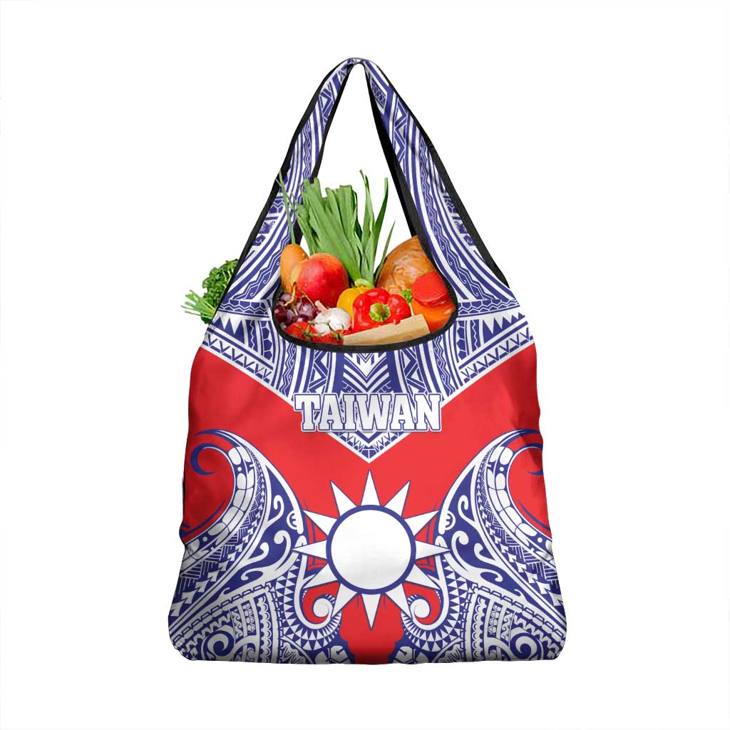 Taiwan Grocery Bag Austronesian Tribal Tattoo Red - Polynesian Pride