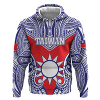 Personalised Taiwan Hoodie Austronesian Tribal Tattoo Red - Polynesian Pride