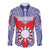 Personalised Taiwan Long Sleeve Button Shirt Austronesian Tribal Tattoo Red - Polynesian Pride