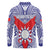 Personalised Taiwan Long Sleeve Polo Shirt Austronesian Tribal Tattoo Red - Polynesian Pride