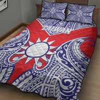 Taiwan Quilt Bed Set Austronesian Tribal Tattoo Red - Polynesian Pride