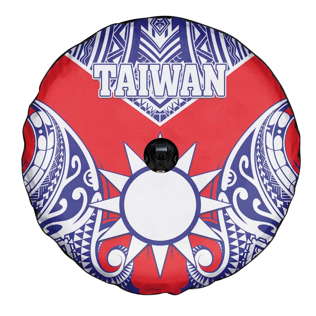 Taiwan Spare Tire Cover Austronesian Tribal Tattoo Red - Polynesian Pride