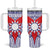 Personalised Taiwan Tumbler With Handle Austronesian Tribal Tattoo Red - Polynesian Pride