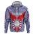 Personalised Taiwan Zip Hoodie Austronesian Tribal Tattoo Red - Polynesian Pride