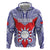 Personalised Taiwan Zip Hoodie Austronesian Tribal Tattoo Red - Polynesian Pride