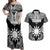 Personalised Taiwan Couples Matching Off Shoulder Maxi Dress and Hawaiian Shirt Austronesian Tribal Tattoo Black - Polynesian Pride